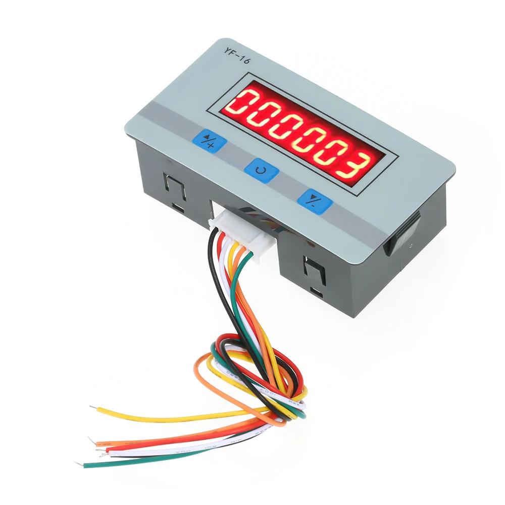 Mini LED Digital Counter Module DC/AC5V24V Electronic TotalizerNPN and PNP Signal Interface 1999999 Times Counting R